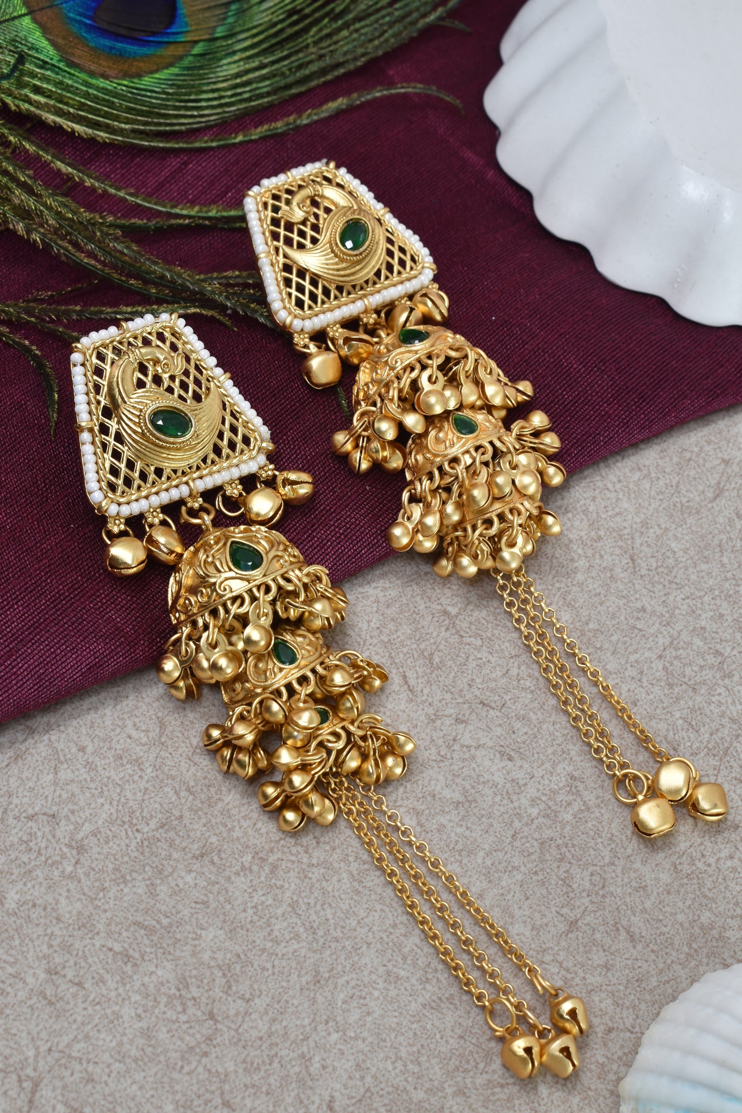 Gold Plated Designer Stylish Heavy Earrring for Women and Girls