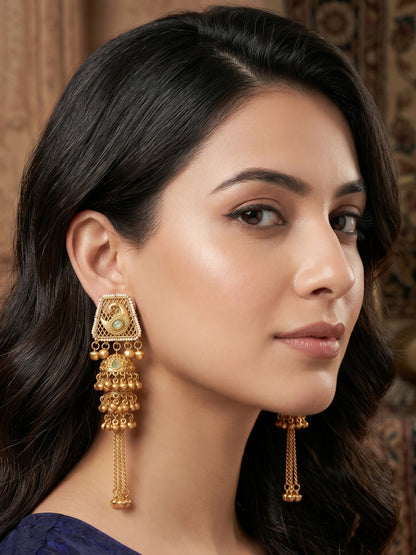 Gold Plated Designer Stylish Heavy Earrring for Women and Girls