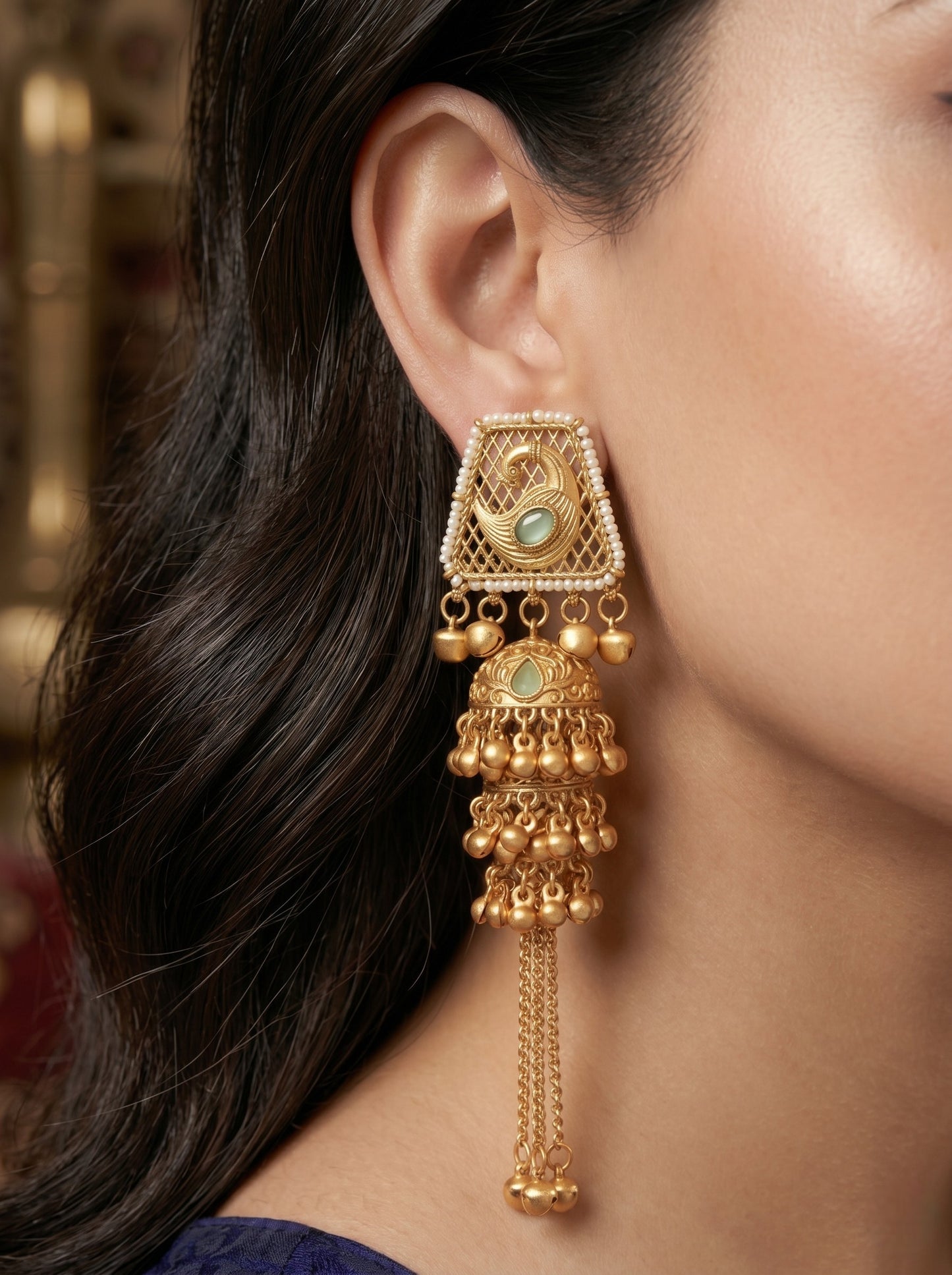 Gold Plated Designer Stylish Heavy Earrring for Women and Girls