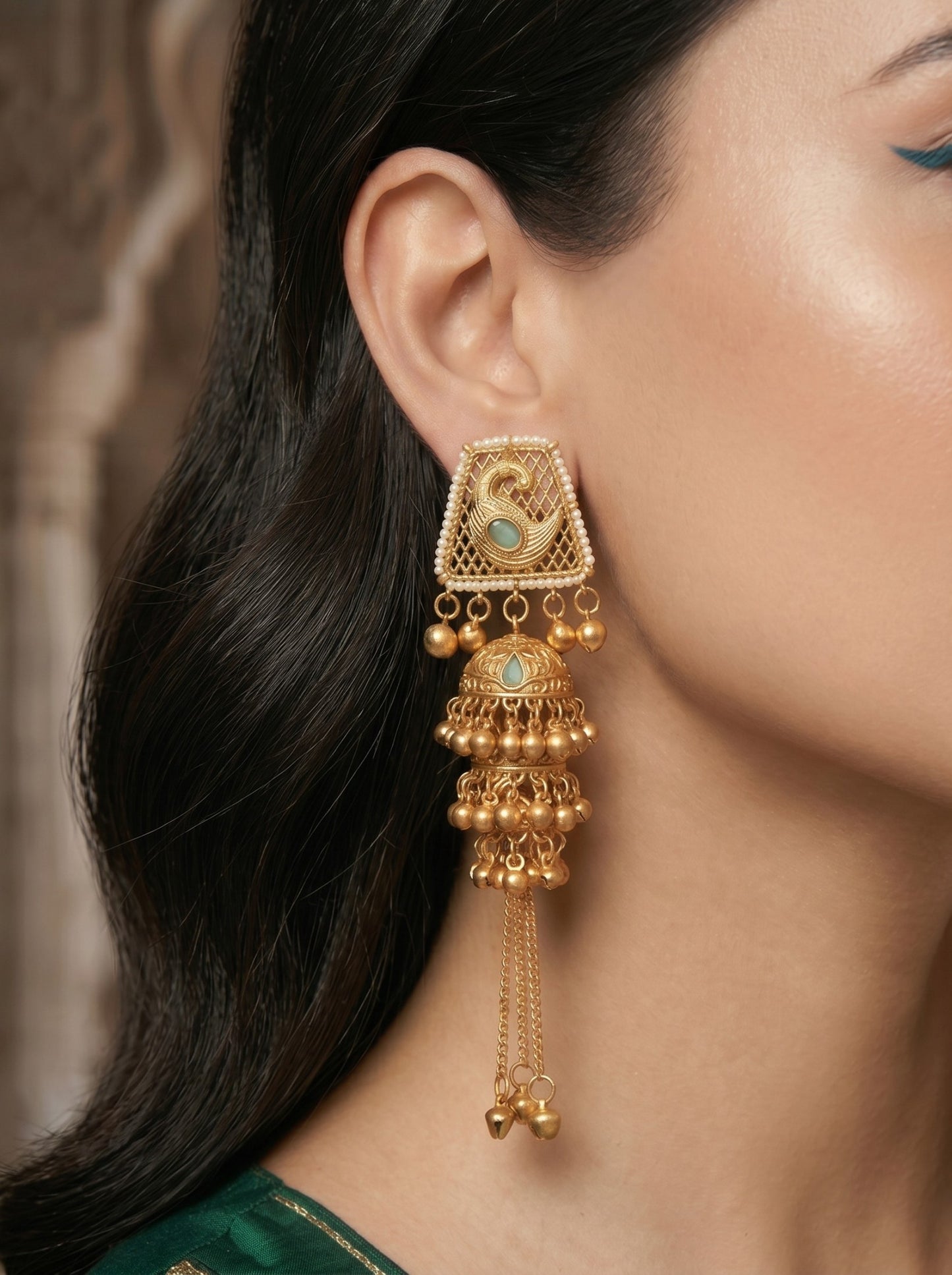 Gold Plated Designer Stylish Heavy Earrring for Women and Girls