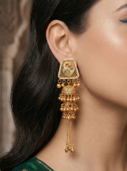 Gold Plated Designer Stylish Heavy Earrring for Women and Girls