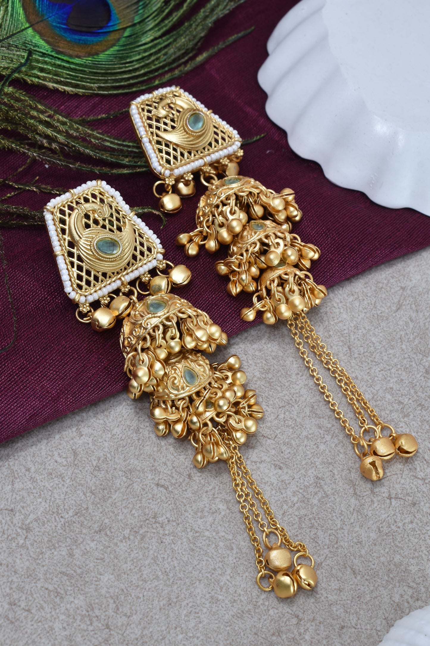 Gold Plated Designer Stylish Heavy Earrring for Women and Girls