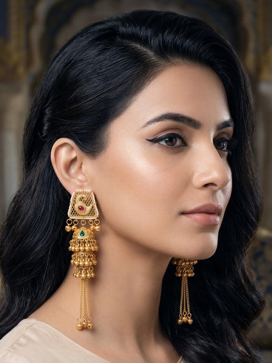 Gold Plated Designer Stylish Heavy Earrring for Women and Girls