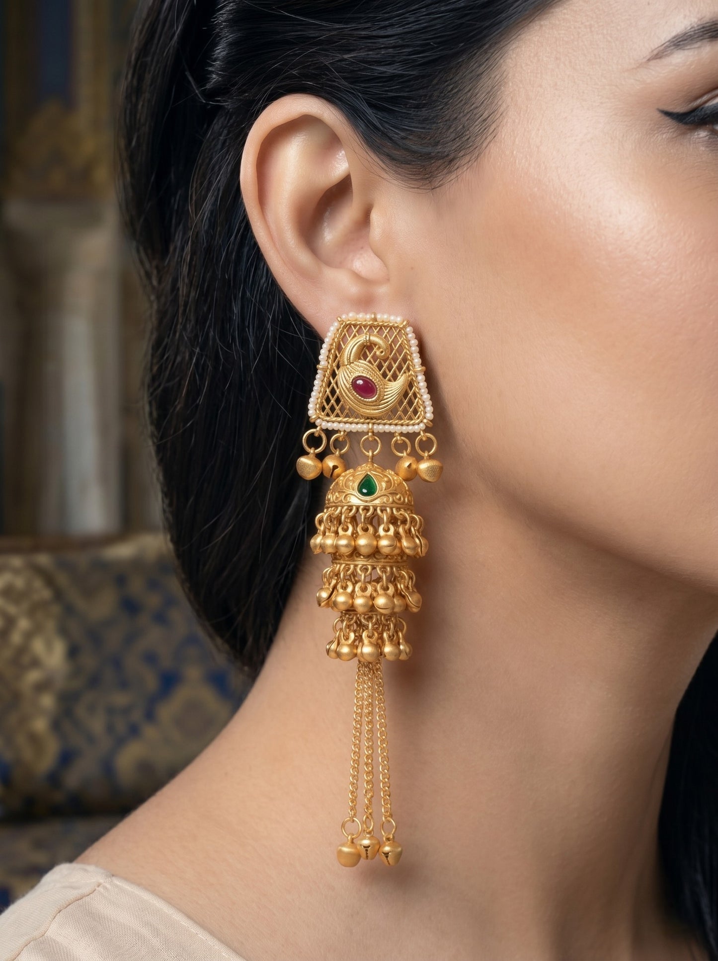 Gold Plated Designer Stylish Heavy Earrring for Women and Girls