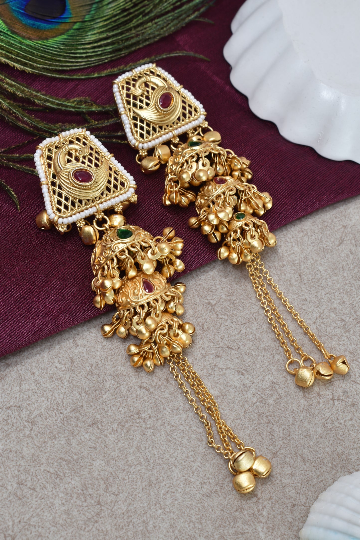 Gold Plated Designer Stylish Heavy Earrring for Women and Girls