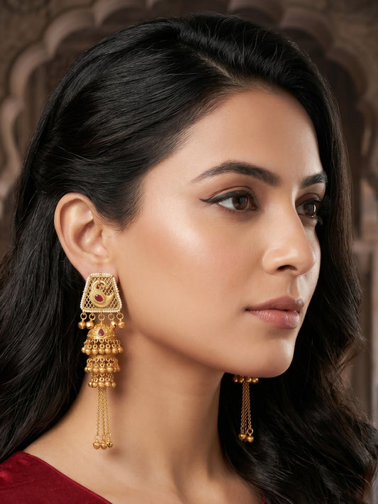 Gold Plated Designer Stylish Heavy Earrring for Women and Girls