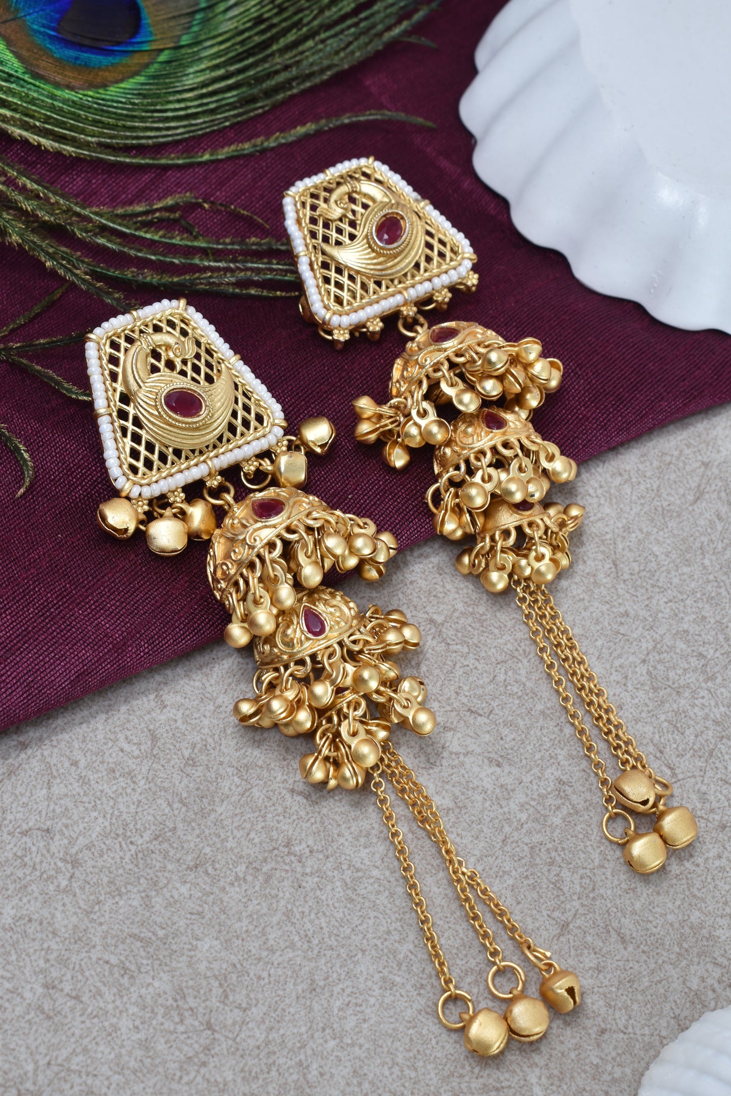 Gold Plated Designer Stylish Heavy Earrring for Women and Girls