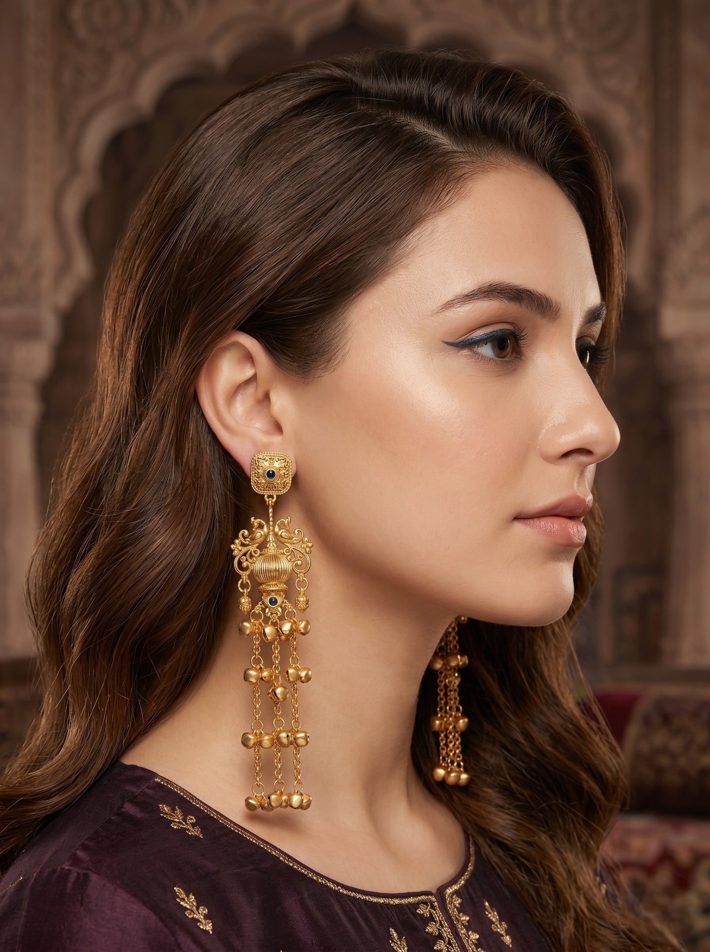 Gold Plated Designer Stylish Heavy Earrring for Women and Girls