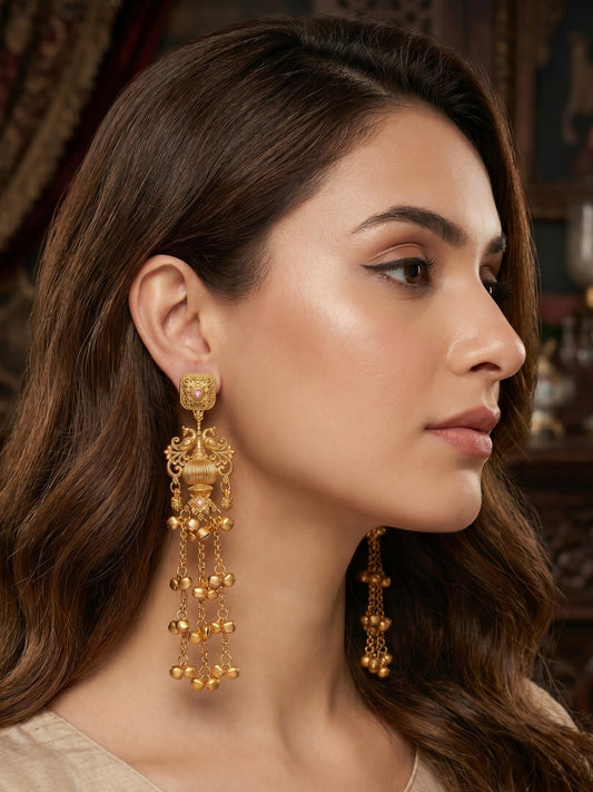 Gold Plated Designer Stylish Heavy Earrring for Women and Girls