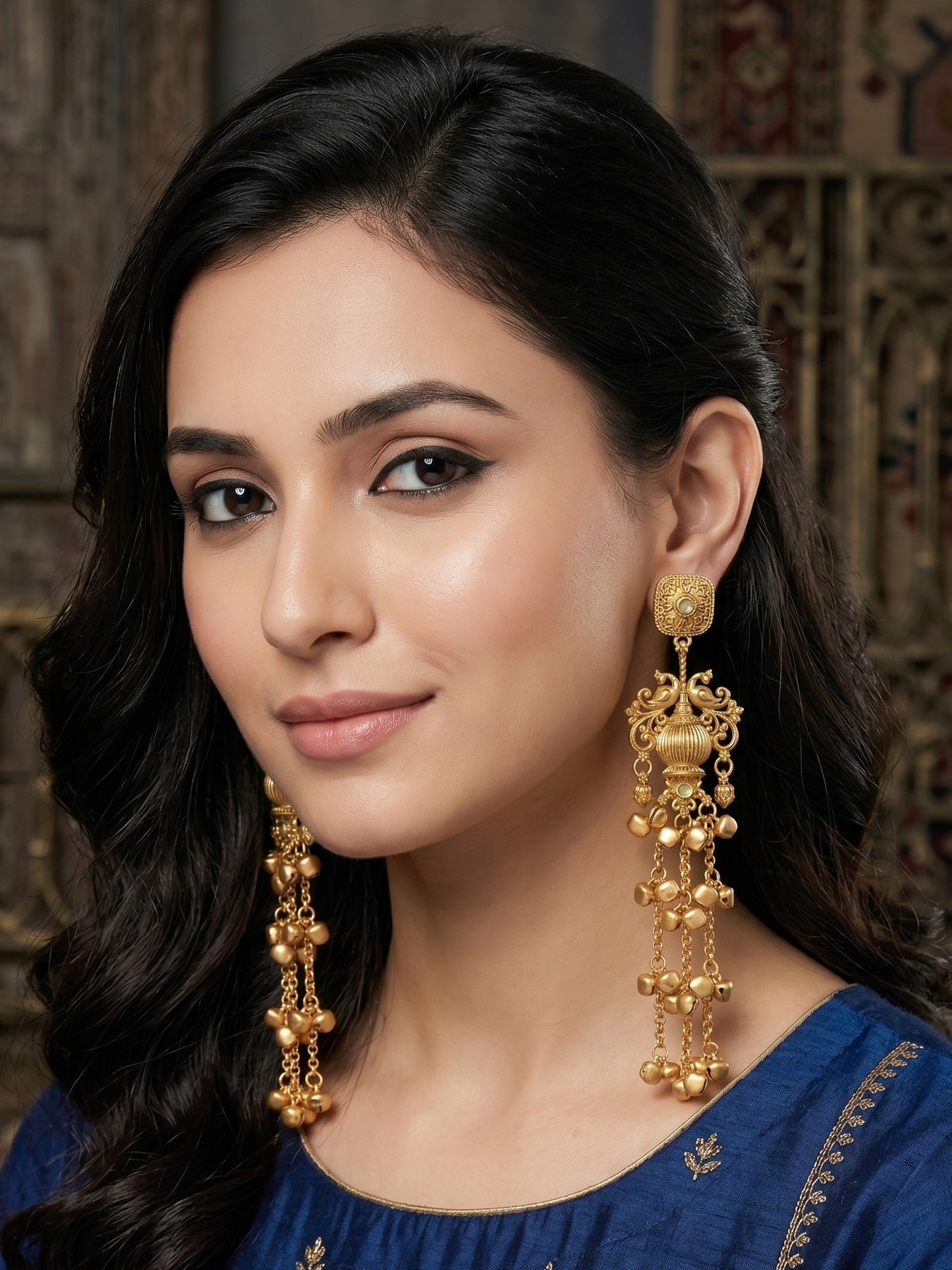 Gold Plated Designer Stylish Heavy Earrring for Women and Girls