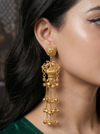 Gold Plated Designer Stylish Heavy Earrring for Women and Girls