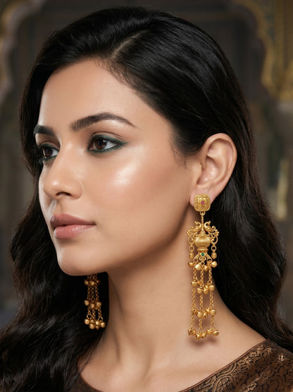 Gold Plated Designer Stylish Heavy Earrring for Women and Girls