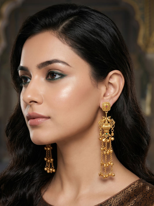 Gold Plated Designer Stylish Heavy Earrring for Women and Girls