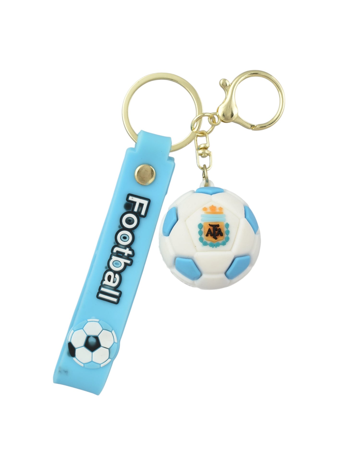 Football Blue FIFA Ball Keychain