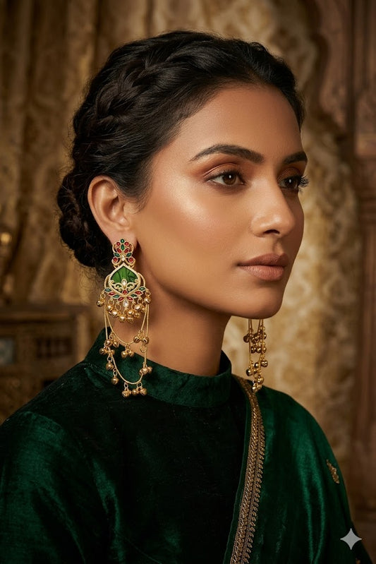Women Ethnic Oxidised Traditional Statement Earrings for Women