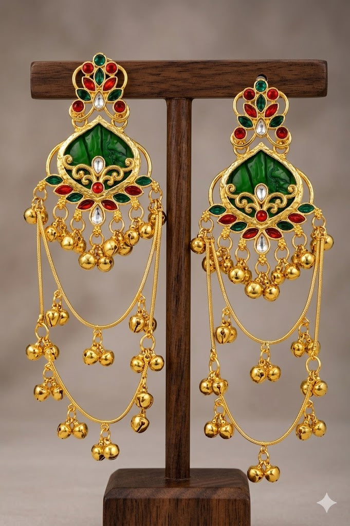 Women Ethnic Oxidised Traditional Statement Earrings for Women