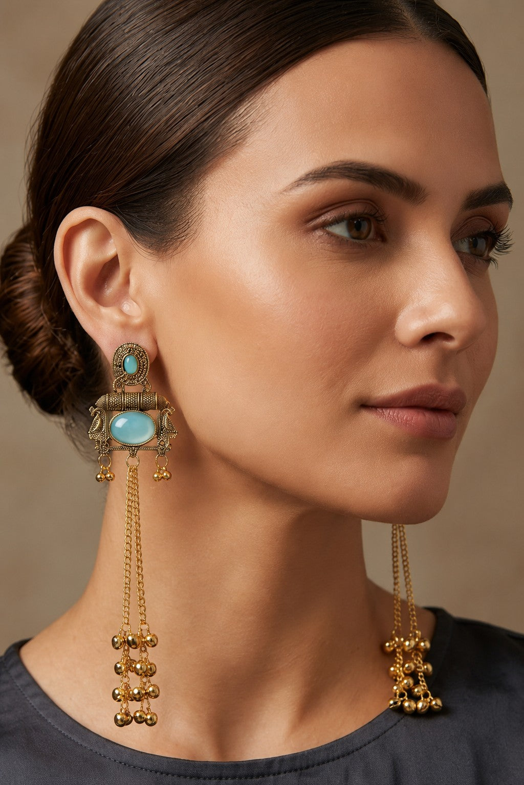 Women Ethnic Oxidised Traditional Statement Earrings for Women