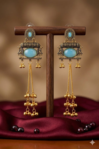 Women Ethnic Oxidised Traditional Statement Earrings for Women