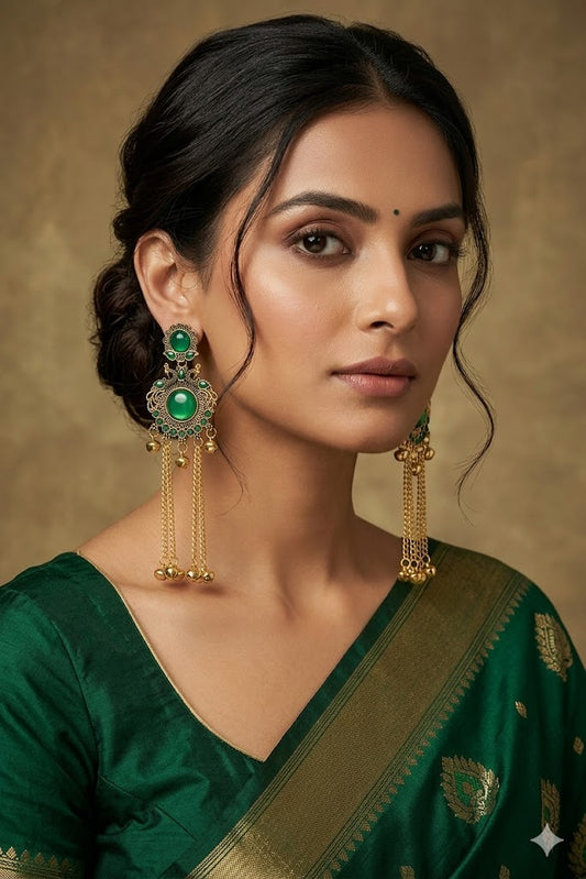 Women Ethnic Oxidised Traditional Statement Earrings for Women