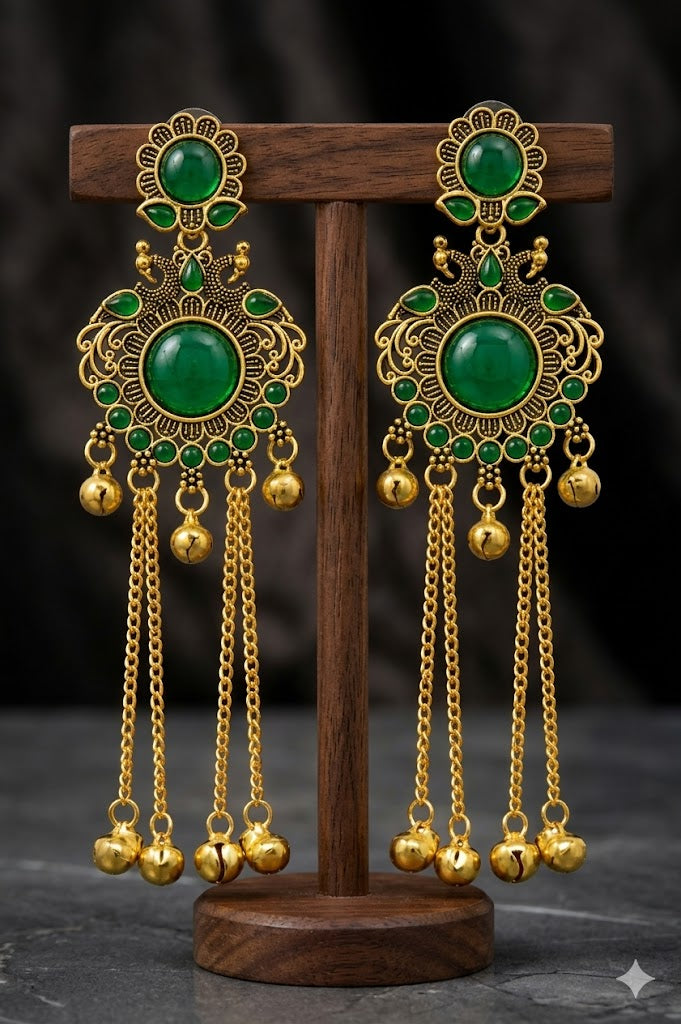 Women Ethnic Oxidised Traditional Statement Earrings for Women