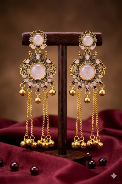 Women Ethnic Oxidised Traditional Statement Earrings for Women