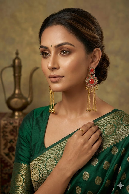 Women Ethnic Oxidised Traditional Statement Earrings for Women
