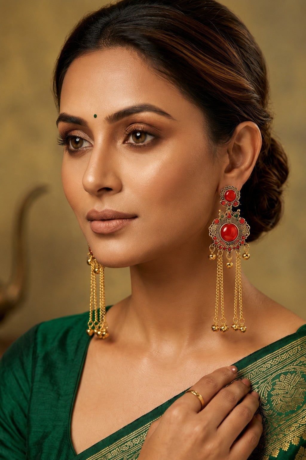 Women Ethnic Oxidised Traditional Statement Earrings for Women