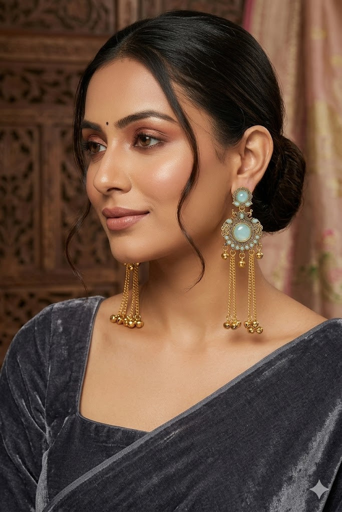 Women Ethnic Oxidised Traditional Statement Earrings for Women