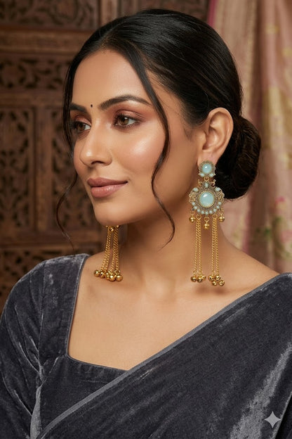 Women Ethnic Oxidised Traditional Statement Earrings for Women