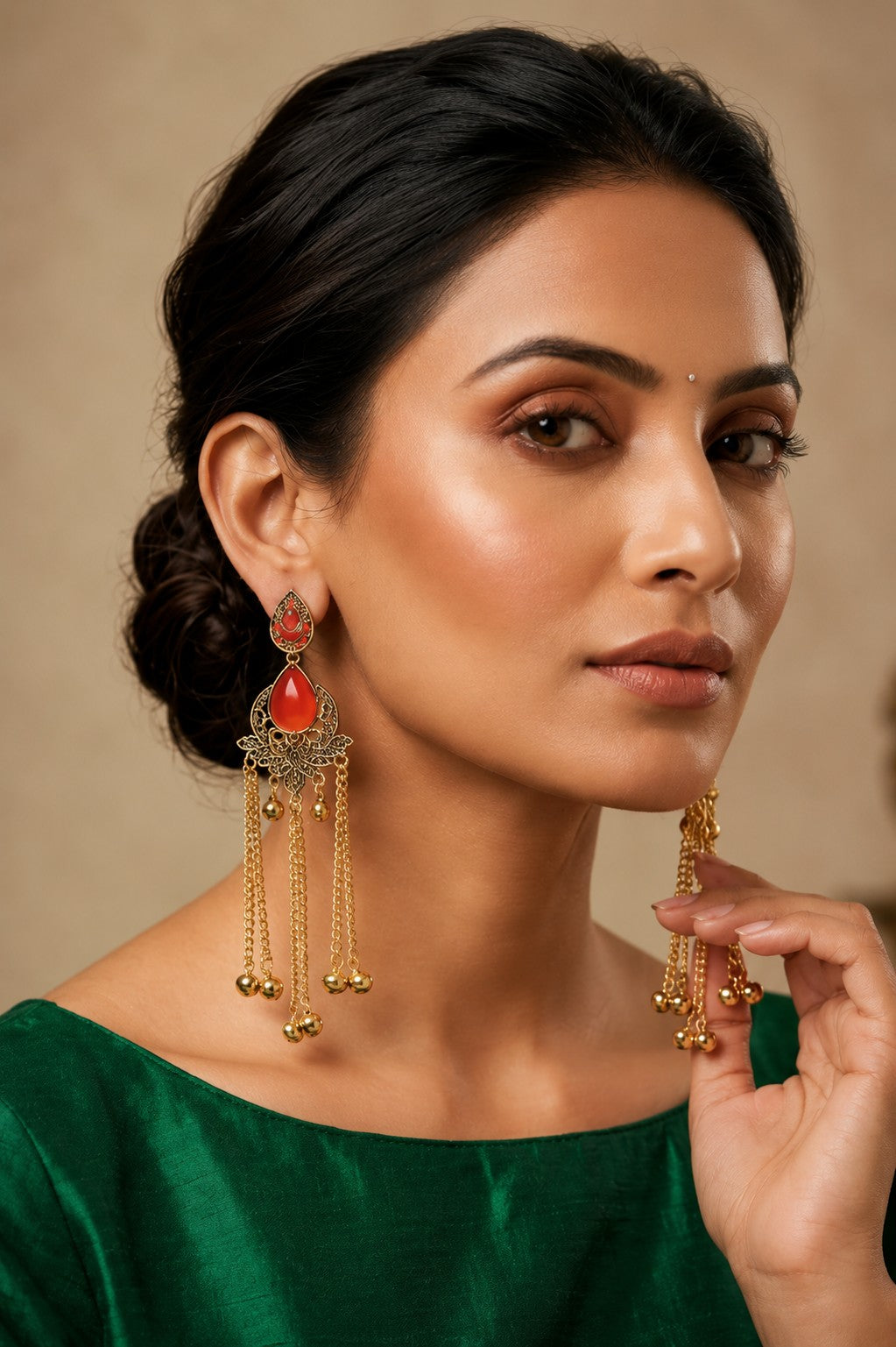 Women Ethnic Oxidised Traditional Statement Earrings for Women