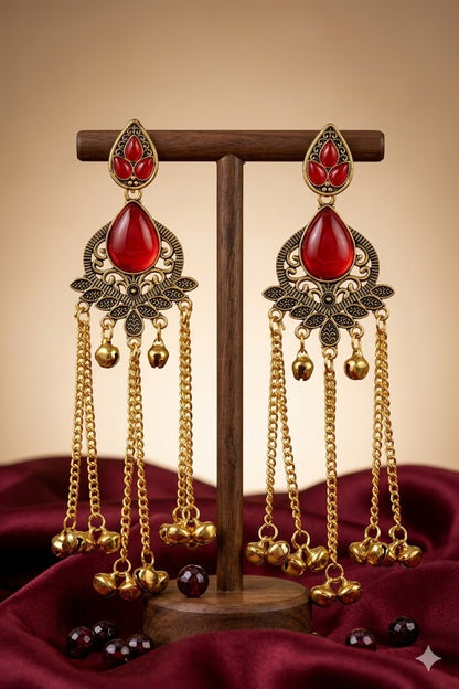 Women Ethnic Oxidised Traditional Statement Earrings for Women