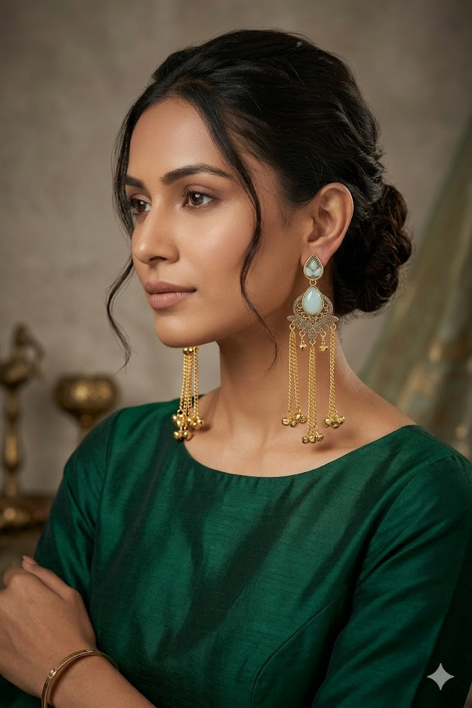 Women Ethnic Oxidised Traditional Statement Earrings for Women