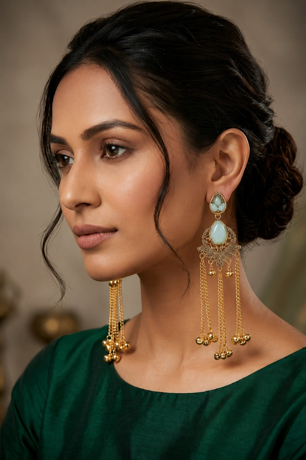 Women Ethnic Oxidised Traditional Statement Earrings for Women