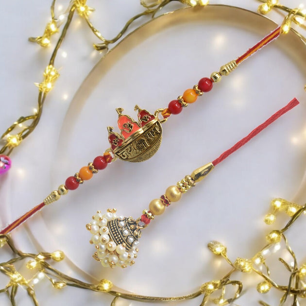 Traditional Jay Shree Ram Design Bhaiya Bhabhi Rakhi Set ,Exquisite Se ...