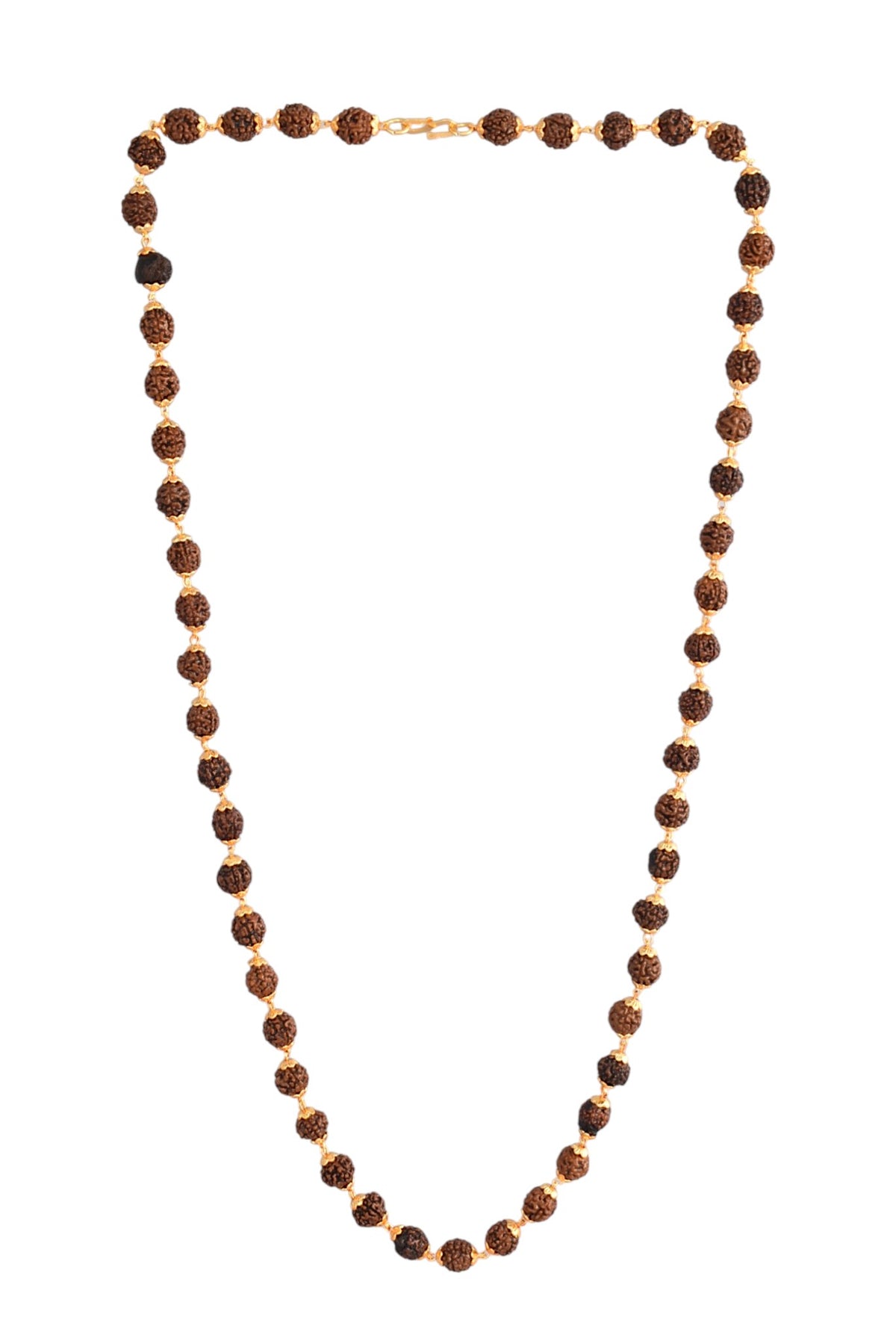 Traditional Gold-Plated 24 Inch Rudraksha Mala for Women