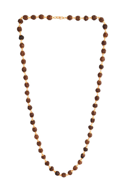 Traditional Gold-Plated 24 Inch Rudraksha Mala for Women