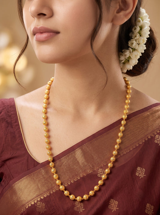 Traditional Statement Gold Plated Pearl Necklace for Women