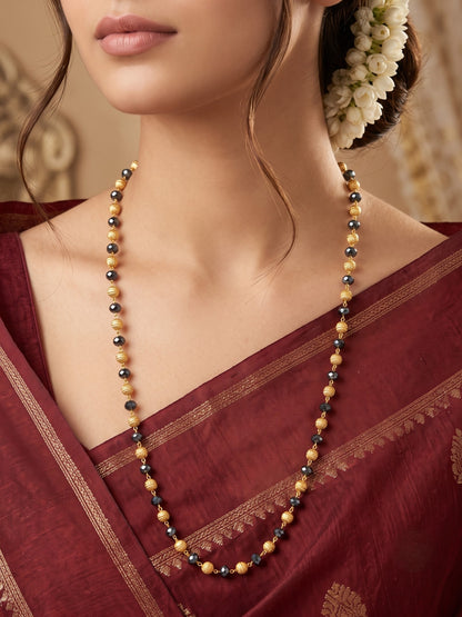 Traditional Statement Gold Plated Crystle Pearl Necklace for Women