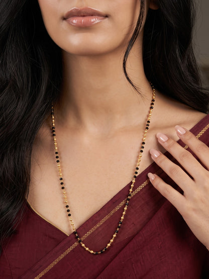 Black Bead Minimal Long mala Mangalsutra for Women