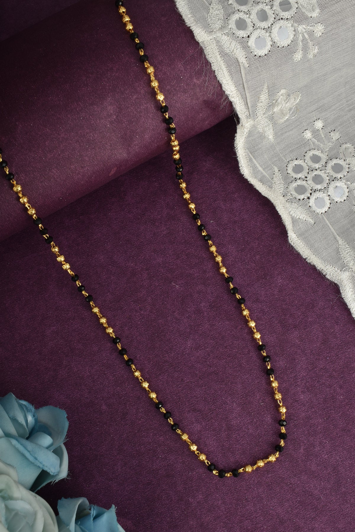 Black Bead Minimal Long mala Mangalsutra for Women