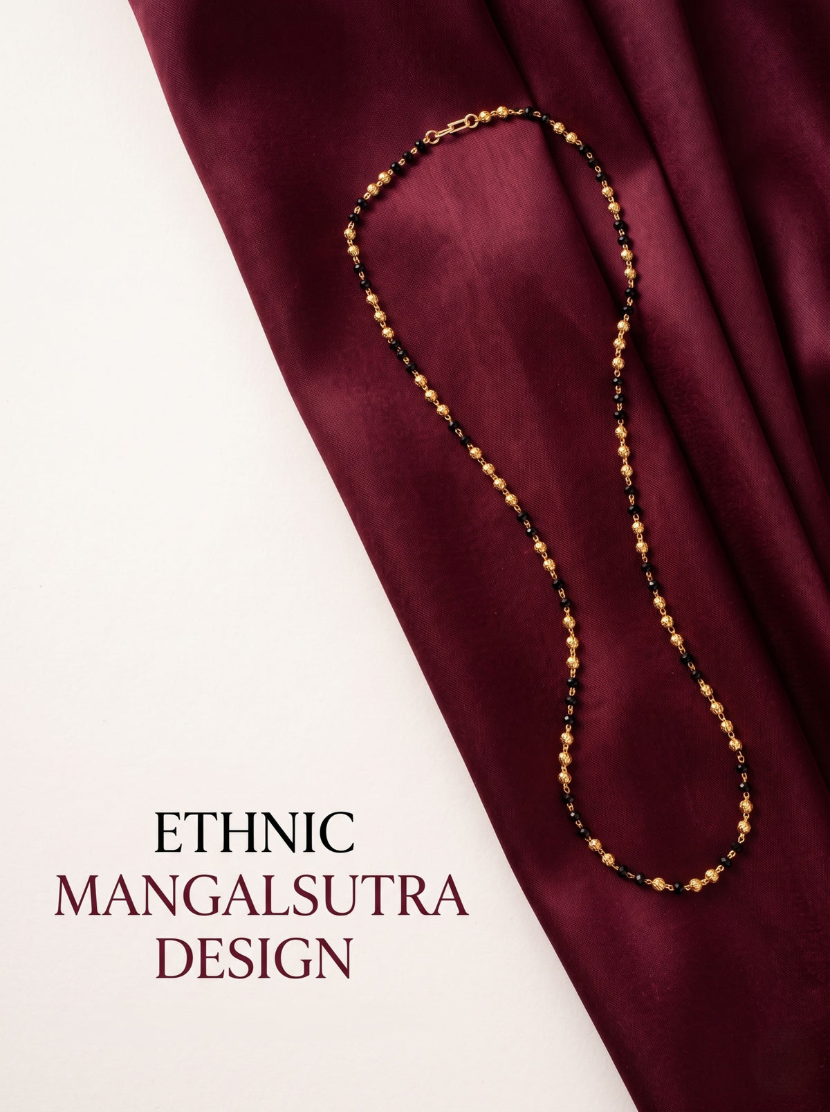 Black Bead Minimal Long mala Mangalsutra for Women