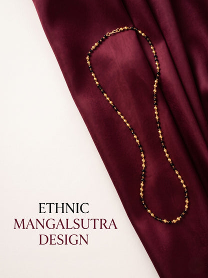 Black Bead Minimal Long mala Mangalsutra for Women