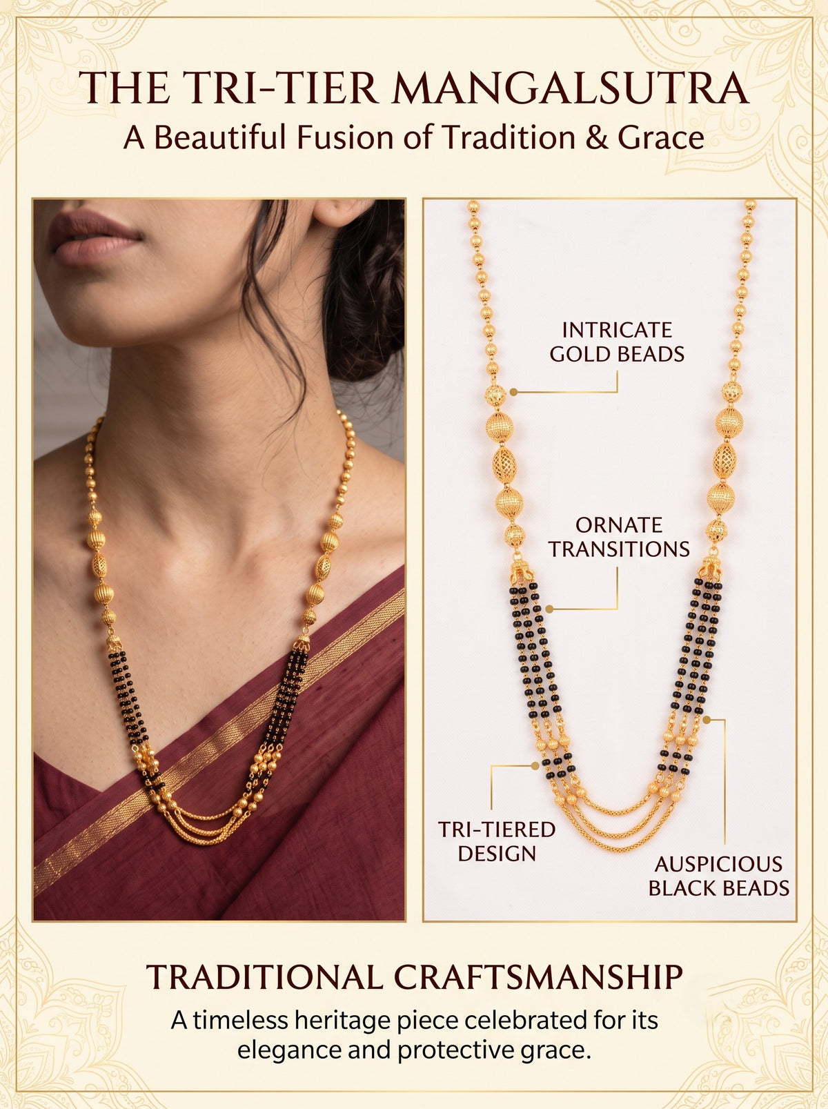 Gold-Plated Multi-Layer Mangalsutra for Women