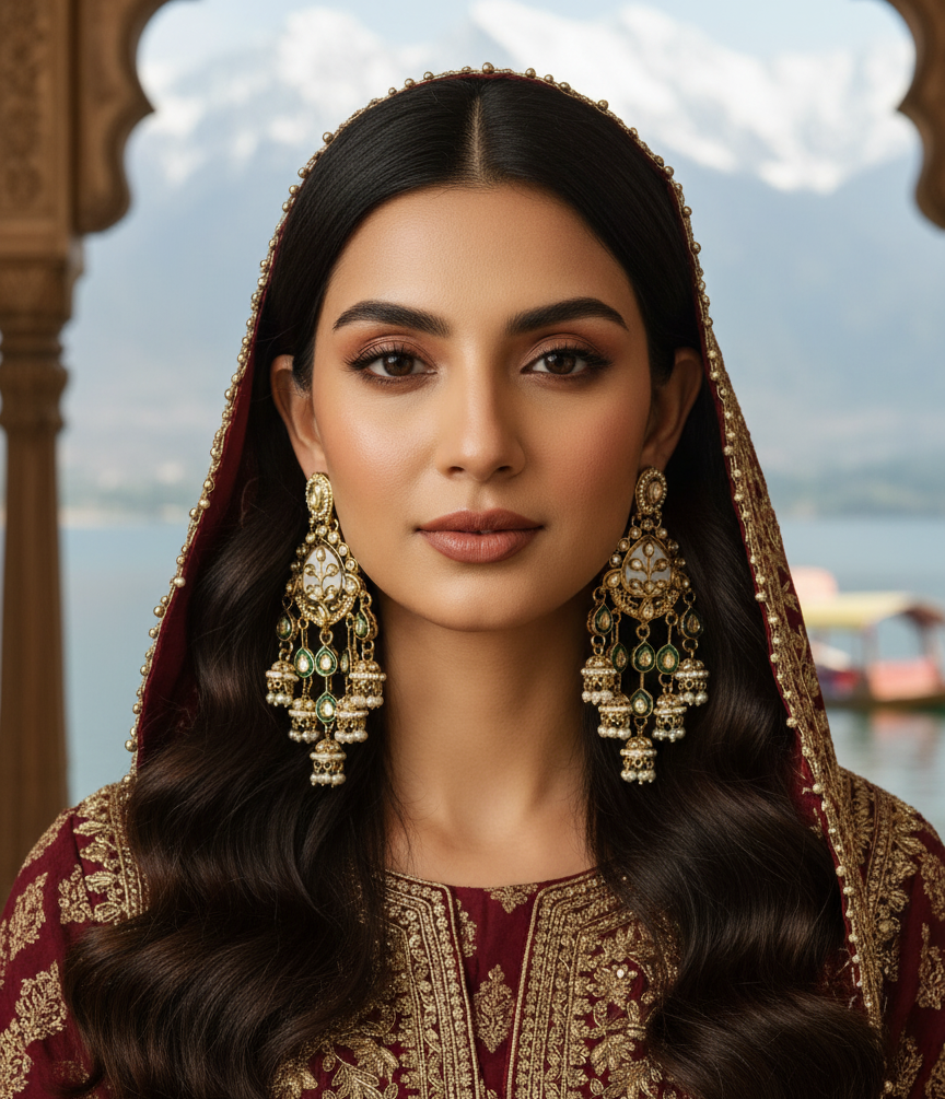 kundan jhumka,meenakari earrings,kahmiri earring,chandbali,chandelier earrings, dome jhumkas,pearl cluster jhumka, long earrings,heavy earrings,big earrings,designer earrings,latest design,new design