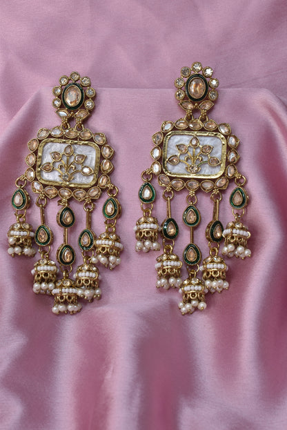 kundan jhumka,meenakari earrings,kahmiri earring,chandbali,chandelier earrings, dome jhumkas,pearl cluster jhumka, long earrings,heavy earrings,big earrings,designer earrings,latest design,new design