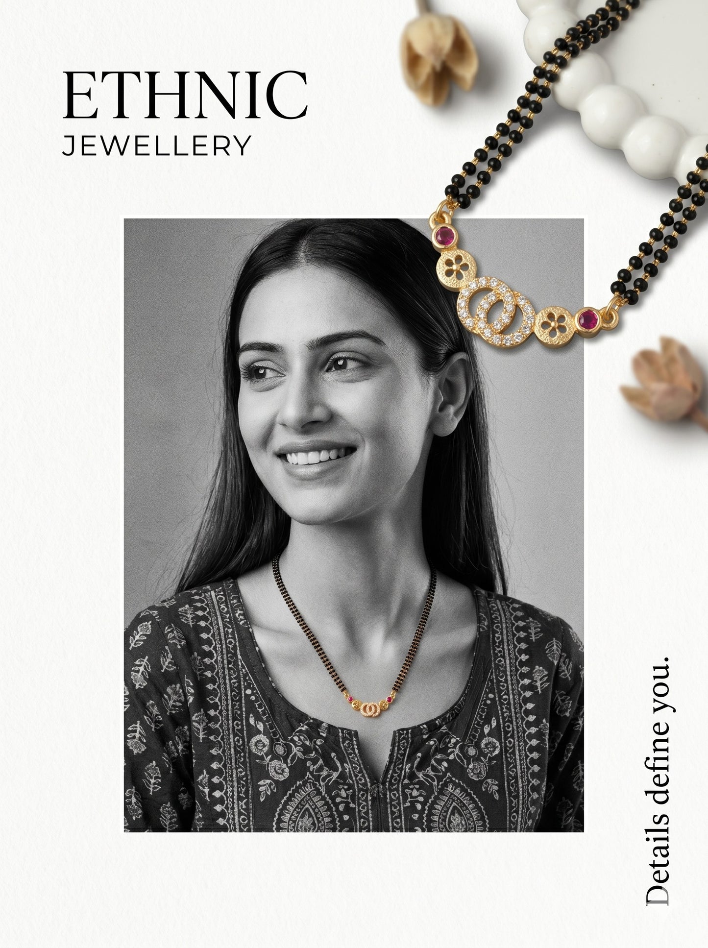 Gold-Toned Stone Studded Mangalsutra with Matching Earrings Combo Set