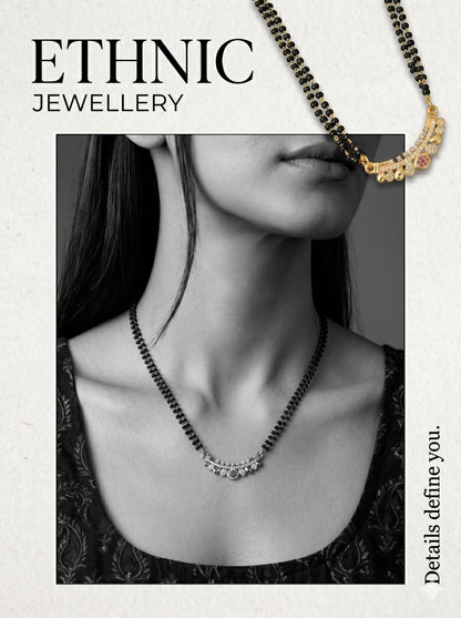 Gold-Toned Stone Studded Mangalsutra with Matching Earrings Combo Set