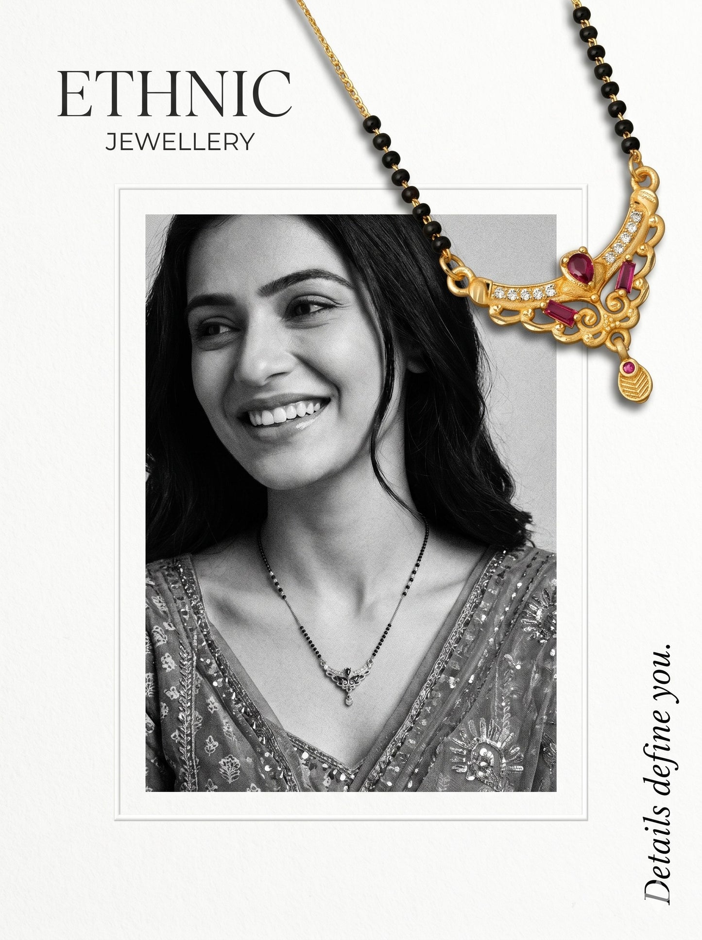 Gold-Toned Stone Studded Mangalsutra with Matching Earrings Combo Set