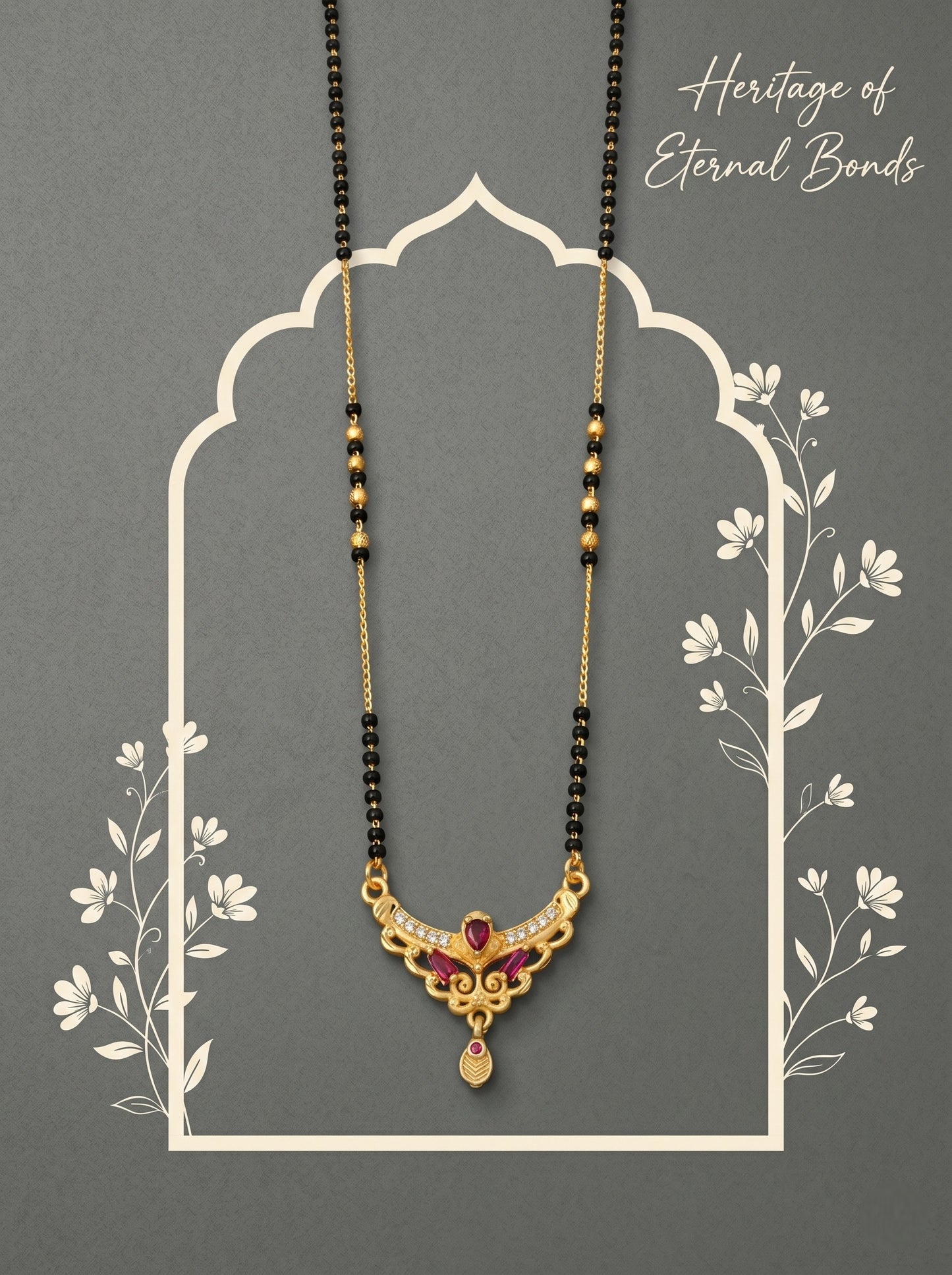 Gold-Toned Stone Studded Mangalsutra with Matching Earrings Combo Set