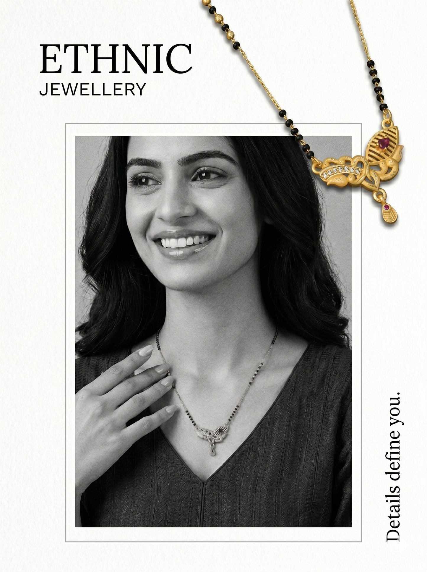 Gold-Toned Stone Studded Mangalsutra with Matching Earrings Combo Set